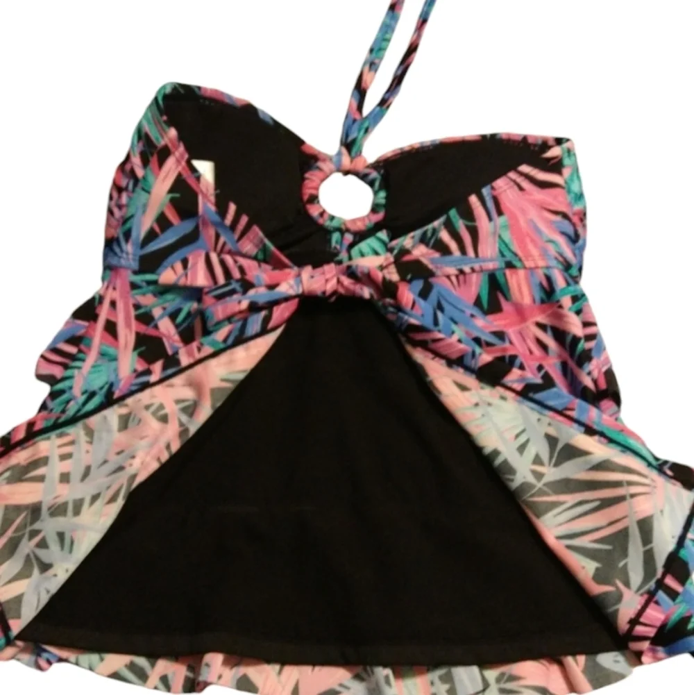 Open back halter bathing suit top size small 4/6